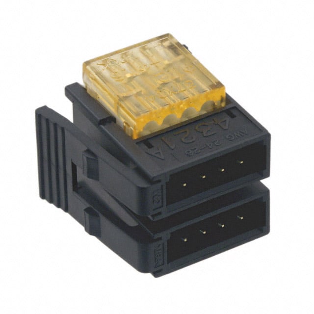 8 Position Rectangular Plug Connector IDC Gold 24-26 AWG
